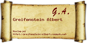Greifenstein Albert névjegykártya