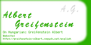 albert greifenstein business card